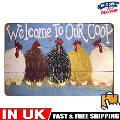 Retro Metal Plate Tin Sign Plaque Rectangle Chicken Farming Cooperative Poster # • £5.89