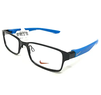Nike Kids Eyeglasses Frames 5576 002 Black Blue Rectangular Full Rim 48-16-130 • $39.99