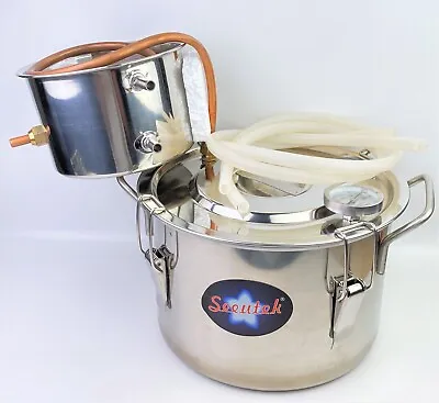 Seeutek Stainless Steel Alcohol Still 2 Gal 8L Distiller Boiler Pot Copper • $85