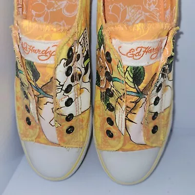 Ed Hardy Tattoo Low Tops Gorgeous Colors! Euc Sz 9.0 Super Clean EUC  • $35