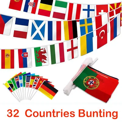 $8.99 • Buy Qatar 2022 WORLD CUP Flag Bunting 6 X9  32 Countries 10m String Or Hand Waving