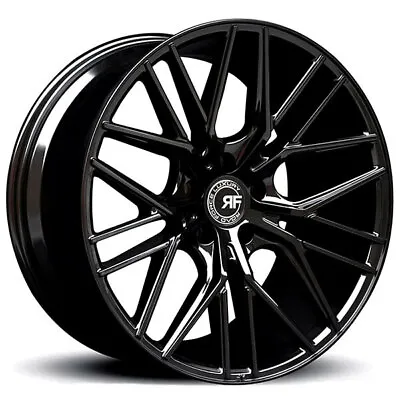 22  Staggered Road Force Wheels RF13 Gloss Black Rims And Tires Package W/TPMS • $2999