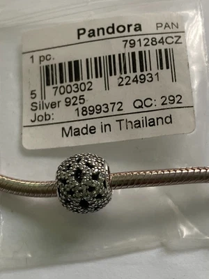 $20 • Buy Genuine Pandora Sterling Silver Shimmering Lace Charm 791284CZ