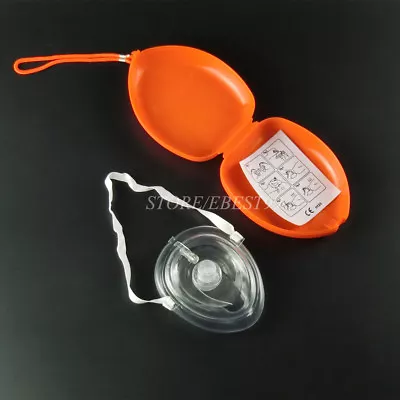 1x Orange CPR Pocket Face Shield Resuscitator Rescue Cpr Kit Face Shield  • £4.79