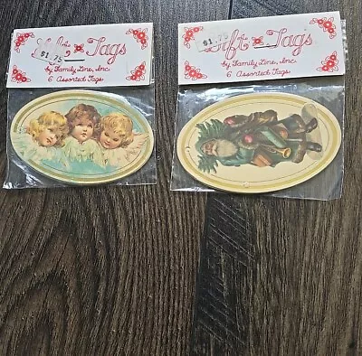 Vintage Christmas Gift Tags By Family Line 12 Assorted NOS Old Fashioned Santa  • $14.99