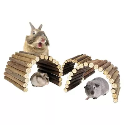 Wooden Pet Bridge Stair Hamster Parrot Rodent Mouse Toy Fence Arch Bridge • £4.26