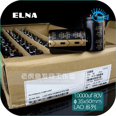 1/5pcs ELNA 10000UF 80V FOR AUDIO 35*50mm Audio Filter Electrolytic Capacitor • $8.18