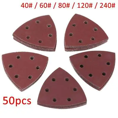 50PC 93mm SANDING SHEETS TRIANGLE DELTA DETAIL MOUSE PADS 40 60 80 120 240 SATC • £7.99