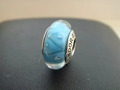 Genuine Pandora Murano Blue  Looking Glass  S925 Ale Glass Bead Charm 790924 • £3.20