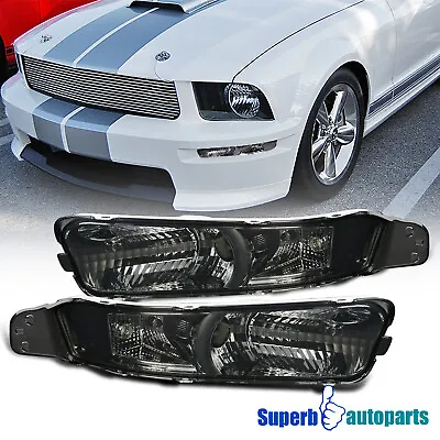 Fits 2005-2009 Ford Mustang Front Bumper Light Signal Lamp Smoke / 05-09 Mustang • $59.98
