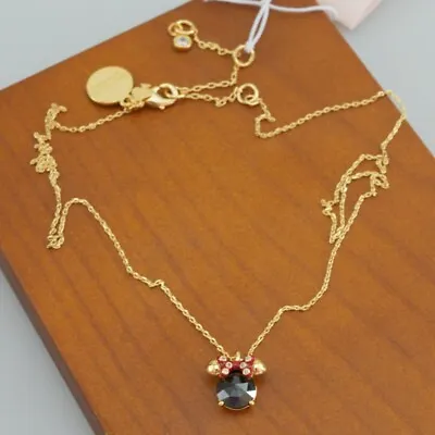 ❤️Kate Spade Minnie Mouse Pendant Necklace Gold -Black  NEW • $12.99