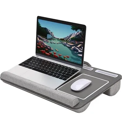 Laptop Wood Lap Desk Tray With Cushion And Built In Mouse Pad And Phone & Tablet • £25
