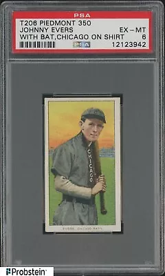 T206 Johnny Evers HOF With Bat Chicago On Shirt Piedmont 350 Subjects PSA 6 • $620