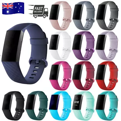 For Fitbit Charge3 Watch Wristband Replacement Soft Sport Band Silicone Bracelet • $8.69