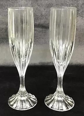 Park Lane By Mikasa Crystal Champagne Flutes Ribbed Stem Set Of 2 More Available • $29