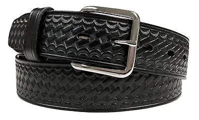 Durable Genuine Leather Men's Basketweave Utility Uniform Work Belt 1-1/2  Wide • $32.95