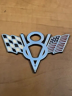 $2.24 • Buy V8 RACING FLAG Plastic Badge Emblem USA For V8 Engine Hot Rod