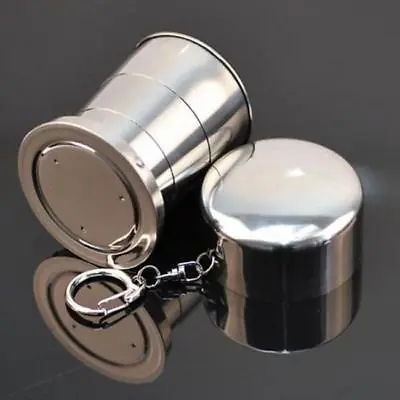 Stainless Steel Telescopic Collapsible Shot Glass Emergency Pocket Cup LA • £5.12