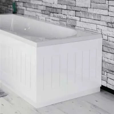 Bathroom 700mm End Bath Panel White MDF Tongue & Groove Design Modern Plinth • £40.47