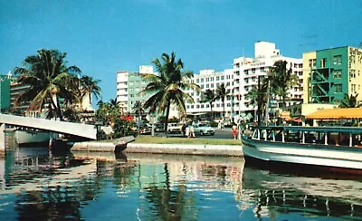 Postcard FL  Miami Beach Pancoast Lake 24th Street 1958 Vintage PC J6464 • $3