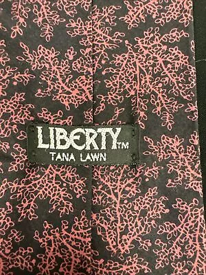 Liberty Tana Lawn Vintage 100% Cotton Black WineNecktie Made In England 3.5 X57 • $25