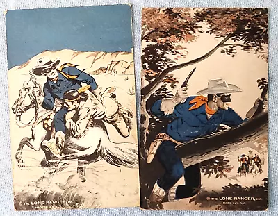 Lot Of 2 The Lone Ranger Man With Guns Arcade Card Antique Postcard • $18.95