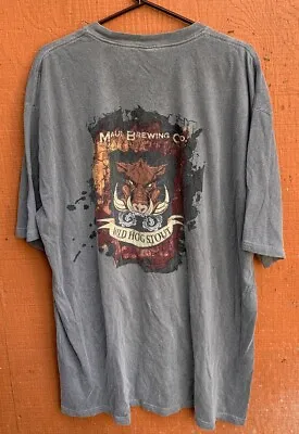 Vintage Crazy Shirt Maui Brewing Company Faded Grey T Shirt Size Xxl Boar Logo • $29.99