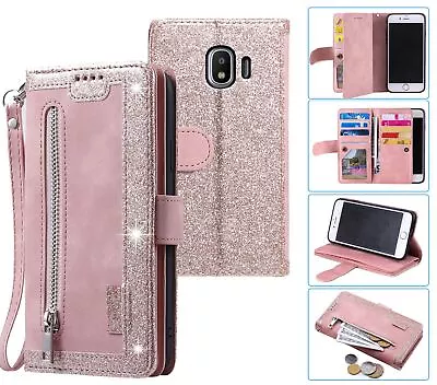 $13.50 • Buy Galaxy J2 Pro (2018) All In One Suede Wallet Case Front Zip Lanyard