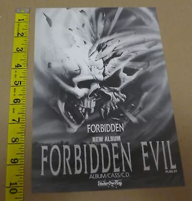 FORBIDDEN Band EVIL Wall Art PRINT AD Heavy Metal THRASH Bay Area 1988 Vio-lence • $10