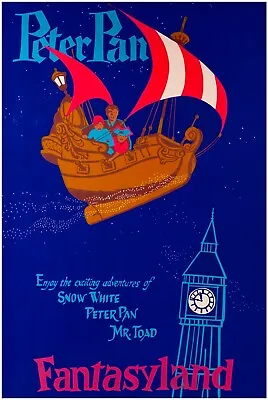 Peter Pan  - Disneyland Attraction Poster  - Disney Vintage • $10.99