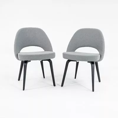 2016 Pair Of Eero Saarinen For Knoll Executive Side Chairs W/ Grey Boucle Fabric • £1447.70