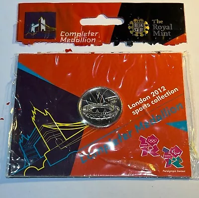 50p Coin LONDON 2012 OLYMPIC GAMES OFFICIAL COMPLETER MEDALLION - RARE Carded • £54.95