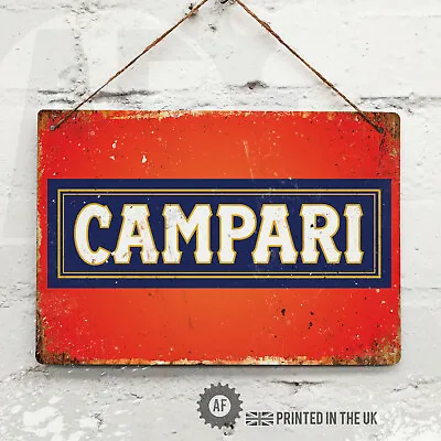 CAMPARI Bar Cocktail Metal Wall Sign. Pub Bar Kitchen Home Mancave Retro 80s • £7.50