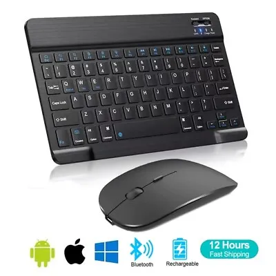 Spanish French Mini Wireless Keyboard Mouse Set Waterproof For Mac Apple PC • $17.98