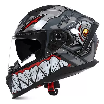 Motocross Racing Helmet Full Face Helmets Abs Motorcycle Helmet With Dual Lens • $95.67