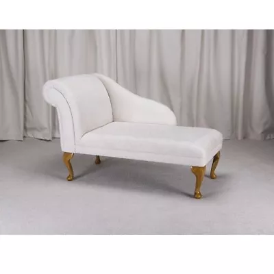 45  Small Chaise Longue Lounge Sofa Bench Seat Chair Woburn Oyster Fabric UK • £357.38