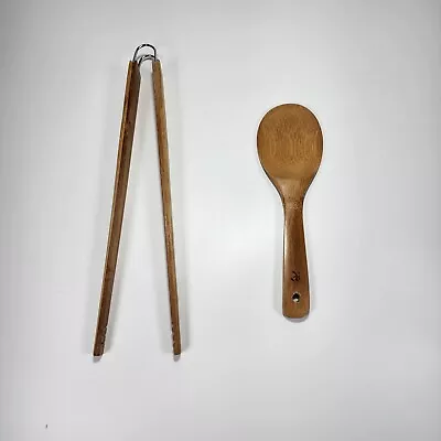 IMUSA USA PAN-10052W Bamboo Tongs & Rice Spoon Brown   • $9.95