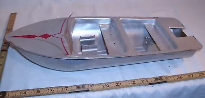 SILVER-LINE ALUMINUM BOAT TWIN SEATER OUTBOARD MODEL TOY 1950s • $99.99