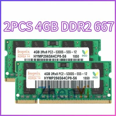$5.03 • Buy 8GB 2x 4GB 2GB 1GB DDR2 PC2-5300S 667MHz 200Pin Laptop SODIMM RAM For Hynix LOT