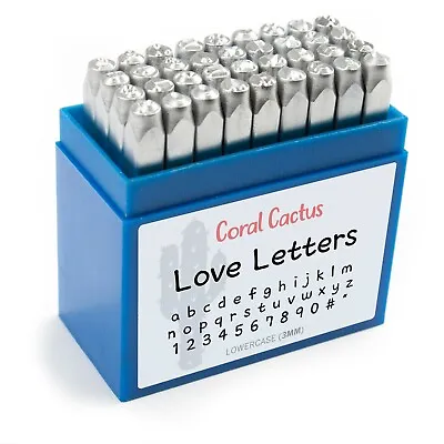 Premium 36 Pc 3mm Lowercase Metal Letter Number #   Stamp Punch Tool Set • $26.99