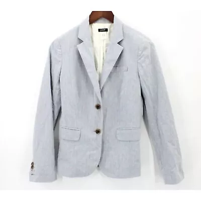 J.Crew Blazer Jacket Womens Light Gray Casual Two Button Front Lined Size 2 • $18
