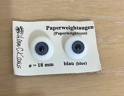 £26 • Buy 18 Mm Solid Glass Paperweight Doll Eyes Blue  Old New Stock