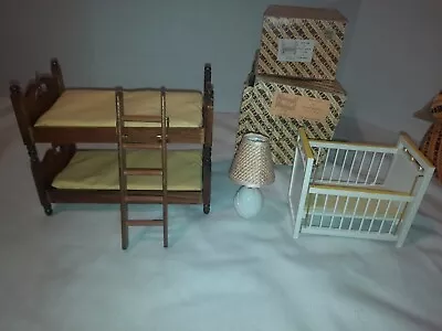 Concord Miniatures 1  To 1' Scale Doll House Bunk Beds Crib Lamp W/ Box  • $24.99