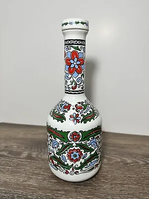 Metaxa *Empty* Liquor Porcelain Decanter Jar Vase Floral Design Red/Green/Blue • $22