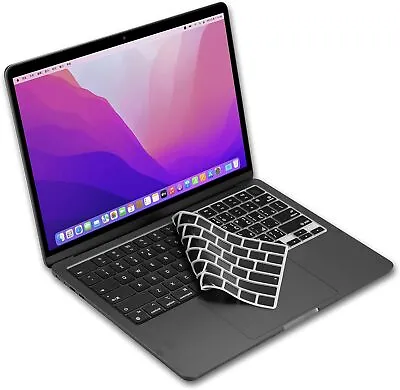 US Version QWERTY Layout Silicone Keyboard Cover Skin For 2023 Mac Arabic Black • $36.28