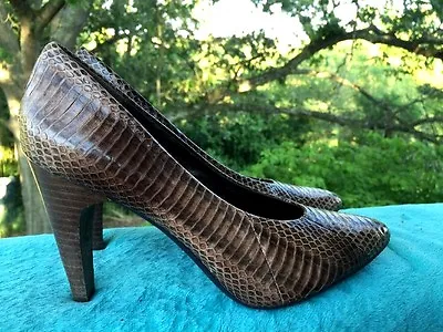 B MAKOWSKY Snake Skin Purse HIGH HEELS Pumps Leather Womens Shoes Sz 6.5 ❤️sj11j • $14