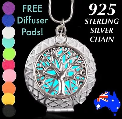 Tree Of Life Aromatherapy Essential Oil Diffuser 925 Sterling Silver Necklace  • $10.95