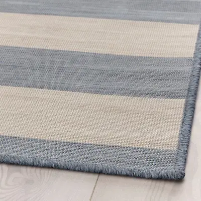 VRENSTED Rug Flatwoven In/outdoor Beige/light Blue 133x195 Cm Nautical • £48.99