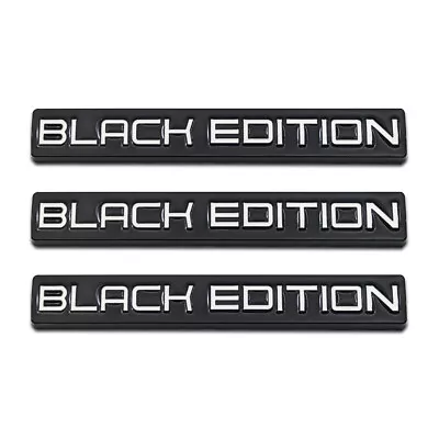 3x Black Metal White Coated Fender Black Edition Emblem Rear Trunk Luxury Badge • $16.99
