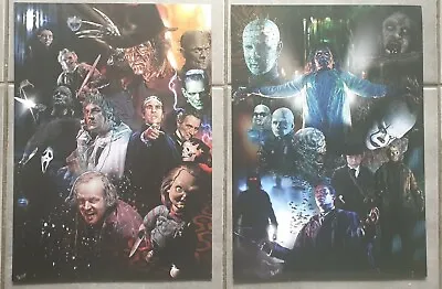 Horror Movie Montage Posters Freddie Jason Hammer Dracula Frankenstein It Etc • £15